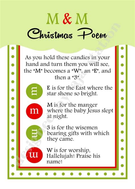 m&m christmas poem